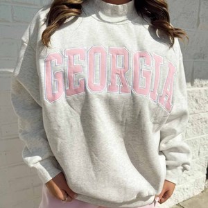 Tennessee OEM <b>Mock</b> <b>Neck</b> Crew <b>Neck</b> Cotton Fleece Pullover Women Men Ladies Unisex Polka Dot Gingham Patch Embroidery Tackle Twill - Product Image 5