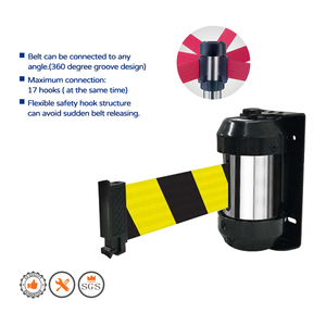 อลูมิเนียมอัลลอยด์สีเหลือง/ดํา 4M พร้อมสายพานความระมัดระวังแบบติดผนังแบบอะโนไดซ์แบบยืดหดได้ (ความยาวเทป 400 ซม.) - Product Image 3