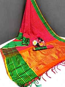 LeBeLe Sari Tradicional de Seda Banarasi Pura, con Pallu Rico y Pesado de 5.25 Metros, de Secado Rápido, Protección Solar, para Fiestas y Bodas, Seda India - Product Image 3