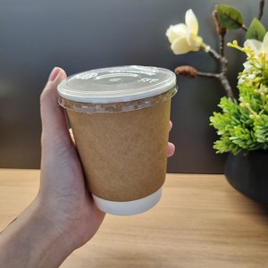 Gobelets en papier kraft personnalisés avec couvercles, 4oz, 8oz, 12oz, 16oz, pour boissons chaudes, café, impression personnalisée, à paroi simple, jetables, vente chaude - Product Image 5
