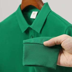 Polo de Manga Larga para Hombre, Tejido, Color Sólido, Estilo Casual, Cierre de Botones, Corte Regular, Multicolor, Mercerizado y 100% Algodón - Product Image 3