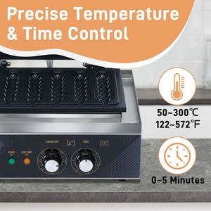 Commercial 110V Professional Intelligent Non-Stick French Muffin <b>Waffle</b> Iron <b>Machine</b> Corn Dog & Hotdog <b>Waffle</b> Maker - Product Image 2