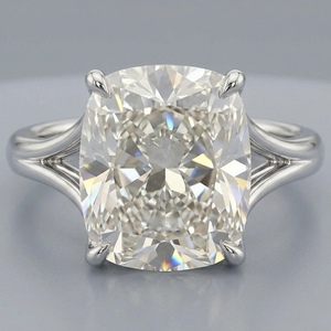 แหวนเพชรทรงคุชชั่น 3.00 กะรัต ทองคำขาว 18K เพชรเลี้ยงในห้องปฏิบัติการ รับรองโดย IGI สไตล์คลาสสิก สำหรับงานหมั้นและงานแต่งงานสำหรับเธอ - Product Image 1