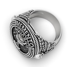 Royal 925 <b>Silver</b> Aquarius <b>Ring</b> Skull Cup Symbol Memento Mori Antique Wide Band <b>Men</b> Women Jewelry <b>Ring</b> - Product Image 2