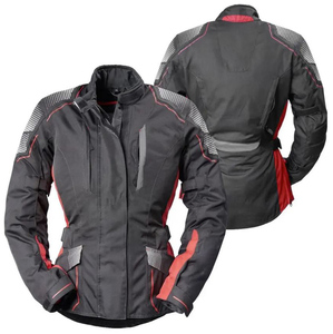 Women's Black Red <b>Motorcycle</b> Riding <b>Jacket</b> Full Sleeve Windproof All Seasons Adult <b>Jacket</b> - Product Image 2