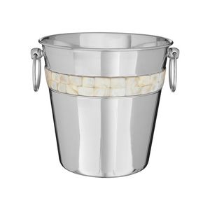 Refroidisseur à champagne artisanal - Finition argentée polie avec bordure décorative en coquillage pour réceptions en bord de mer - Product Image 4