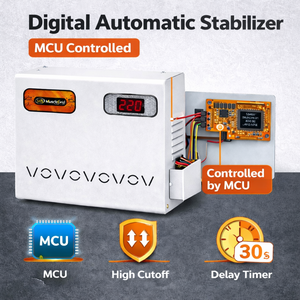 MuscleGrid Heavy-Duty 5KVA Digital Automatic Uninterruptible Power Supply (<b>UPS</b>) Mainline Voltage Stabilizer 90V-300V Range 20A - Product Image 3