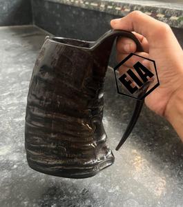 Oddin Unique Viking Style Tallado Cuerno de Búfalo Taza para beber Diseño animal ecológico Pulido para cerveza Agua Cultura vikinga - Product Image 4