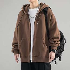 Sweat à capuche en molleton noir pour homme, logo brodé, style streetwear, vêtement d'hiver, coupe classique, manches classiques, 100% molleton - Product Image 6