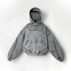 Sweat à capuche surdimensionné pour homme en coton délavé à l'acide, style vintage, streetwear décontracté, pull personnalisé de qualité supérieure - Product Image 5