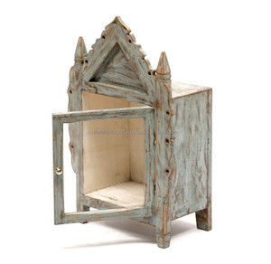 Mesita de noche de madera maciza moderna y elegante con brillo de alto brillo, mesita de noche de 1 cajón, muebles de dormitorio de superficie pulida - Product Image 1