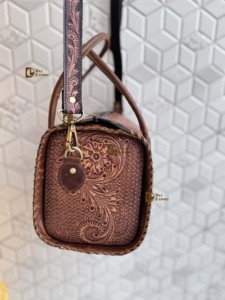 2026 Unique Designer Hand Tooled Carving Leather Speedy Handbag Gypsy <b>Boho</b> Shoulder Handmade Stylish Women's Shoulder <b>Bag</b> - Product Image 2
