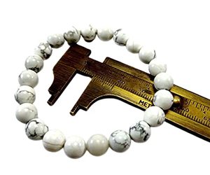 Pulsera de cristal Howlite con cuentas redondas de 8 mm, piedra de cristal, joyería de moda para hombres y mujeres, regalo energético - Product Image 3