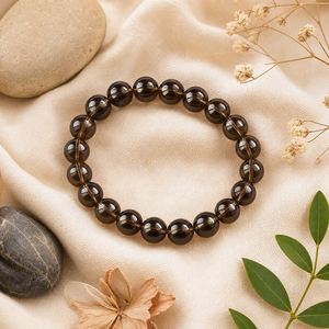 Natural Smoky Quartz 8mm Round Gemstone Stretch <b>Bracelet</b> <b>Crystal</b> Beaded <b>Bracelet</b> Wholesale Supply - Product Image 1