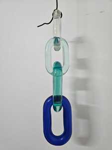 Escultura Decorativa de Cadena de Resina, Azul Verde Transparente, Adorno Artístico para el Hogar, Decoración Minimalista para Colgar en la Pared - Product Image 6