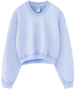 Sweat-shirt court pour filles, col rond, manches courtes, en molleton doux, coupe régulière, effet délavé, imperméable, vente en gros OEM ODM - Product Image 2