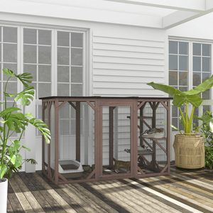 บ้านแมวแสนสบายพร้อมเตียงในกรงป้องกันสำหรับสัตว์เลี้ยง - Product Image 1