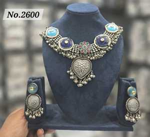 Collier classique en plaqué oxydé, premier choix des femmes, ensembles de bijoux de mode haut de gamme d'Inde, provenant de grossistes en bijoux artificiels - Product Image 6