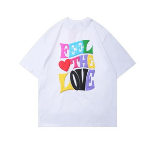 T-shirts unisexes à épaules tombantes pour hommes, imprimés avec logo frontal, 100 % coton, style streetwear, motif uni, coupe ample, 250 GSM, vente chaude - Product Image 1