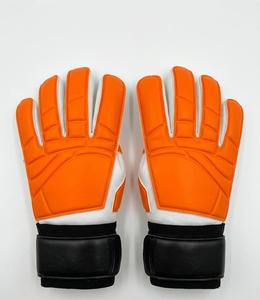 Guantes de portero de fútbol blancos y naranjas con correa negra para la muñeca, cuero PU, protección antideslizante para los dedos, unisex - Product Image 2