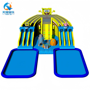 Tobogán Acuático Inflable Gigante Comercial de <span class=keywords><strong>Bob</strong></span> <span class=keywords><strong>Esponja</strong></span> con Piscina, <span class=keywords><strong>Parque</strong></span> Acuático para Niños y Familias, Área de Juegos Acuáticos - Product Image 2