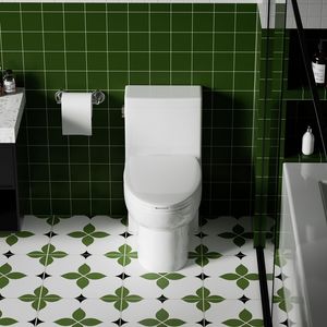 WC Monoblocco Tornado Flush da 1.28 GPF, Sedile Comfort ADA da 17 Pollici, Scarico Sifonico a Pressione Laterale, Chiusura Ammortizzata - Product Image 3