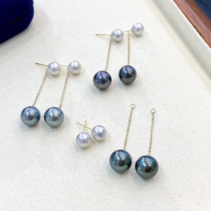 Zhuji Wholesale 10-11mm Natural Freshwater <b>Pearl</b> <b>Earrings</b> Round with Basic Flawlessness Pure <b>Silver</b> Including Gift Box - Product Image 2