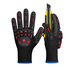 Gants de travail en cuir personnalisés, résistants aux coupures, avec protection TPR contre les chocs, compatibles écrans tactiles, pour mécaniciens - Product Image 1