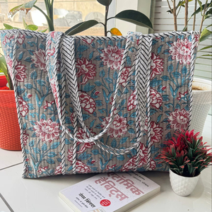Wholesale <b>Women's</b> Quilted Cotton Tote <b>Bags</b> Leopard Pattern Custom Printed Logo Summer Autumn <b>Beach</b> Use Open Closure Shoulder <b>Bag</b> - Product Image 1