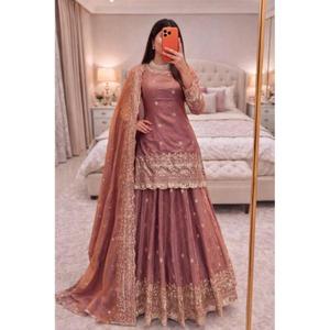Nuevo Lehenga Choli de Diseño Moderno para Fiesta, Bicolor con Bordado Intenso, Completamente Cosido, de Secado Rápido, para Todas las Estaciones - Product Image 1