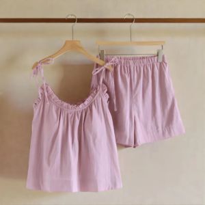 Womens Matching Two-Piece Set Short Sleeve Button-Down Shirt and Multi-Pocket Cargo Shorts Casual Summer Outfit - Product Image 4