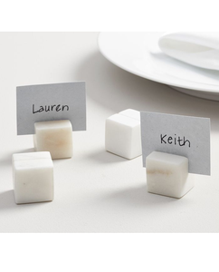 Porta Tarjetas de Visita de Mármol, Forma Cuadrada, Juego de 4 Porta Tarjetas de Visita de Mármol Blanco, Decoración Perfecta para Bodas, Porta Números - Product Image 6