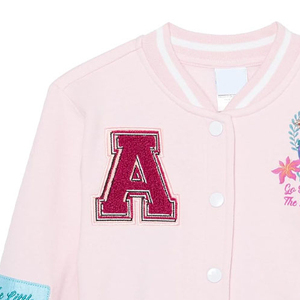 Custom Embroidery Women's Breathable Quilted Short Varsity Jacket Long Sleeve Plus Size Crop <b>Top</b> - Product Image 6