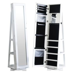 360 Degree Rotation Full Body Mirror Cabinet PVC Film Moisture-Proof Dressing Mirror Super Storage for Jewelry Makeup Vanities - Product Image 6