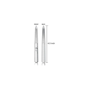 Lima de uñas profesional de acero inoxidable con hoja de escorpión, papel de lija de alta calidad con grano 180/240 para logotipo personalizado - Product Image 1
