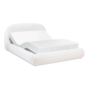 Lit plateforme rembourré Archie Queen Almond White Puffy Grounded - Product Image 5