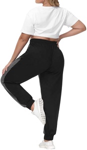 Pantalones de chándal con cordón multicolor de talla grande para mujer con pantalones de chándal atléticos delanteros planos con bolsillos al por mayor para el invierno - Product Image 3