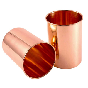 Juego de 4 vasos de agua de cobre puro martillado con diseño de diamante, hechos a mano, ecológicos, para el hogar y la cocina, en oferta. - Product Image 2