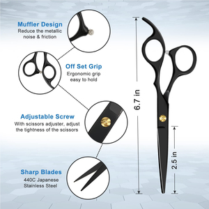 Ciseaux à effiler les cheveux en acier inoxydable, pour droitiers, légers, outil professionnel pour barbier et salon - Product Image 2
