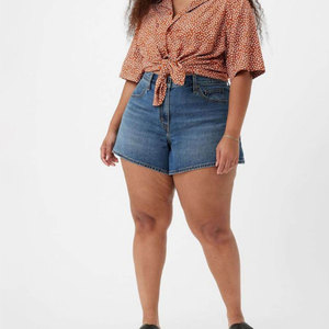 Shorts de Mezclilla Bermuda para Mujer, Corte Recto y Pierna Ancha, Directo de Fábrica, Shorts de Verano, Logotipo Personalizado, Shorts de Mezclilla Bermuda para Mujer - Product Image 5