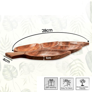Bandeja de Madera para Frutos Secos, Bandeja de Servir de Madera Hecha a Mano, Vajilla Rústica Decorativa para Frutos Secos, Cocina, Comedor, Hogar, Restaurante - Product Image 4