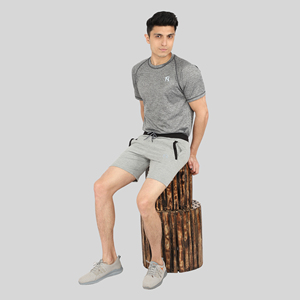 Pantalones Cortos Deportivos Negros para Hombre, de Secado Rápido, Cintura Media Elástica, con Bolsillo Lateral, Poliéster/Algodón - Product Image 4