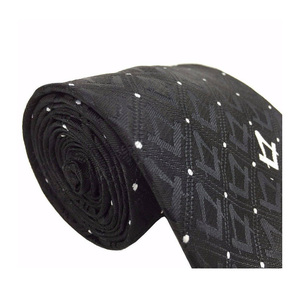 Cravate Maçonnique Bleue Personnalisée à Pois Noirs Brodés à la Machine – Cravate Formelle - Product Image 1