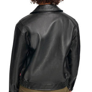 High Quality <b>Sheep</b> <b>Skin</b> Quilted Solid Color Women's Motorcycle Leather <b>Jacket</b> Breathable Waterproof Windproof Logo Winter Cotton - Product Image 4
