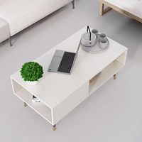 Table basse en bois massif avec pieds en métal doré, meubles modernes pour salon, chambre à coucher, décoration de la maison