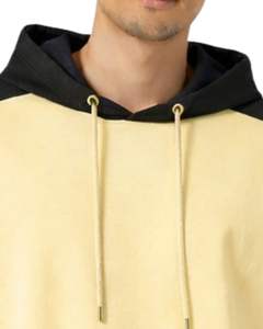 T-shirt à capuche personnalisé pour homme, manches courtes, décontracté, en coton doux, pour l'été, jaune beurre, noir, style streetwear - Product Image 5