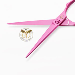 Ciseaux de coiffure professionnels roses en acier inoxydable de haute qualité, avec étui en cuir - Product Image 3