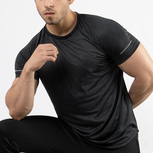 Camiseta de Punto Casual para Hombre, Cuello Redondo, Manga Corta, Corte Regular, Transpirable, de Secado Rápido, 100% Algodón, Color Negro - Product Image 5