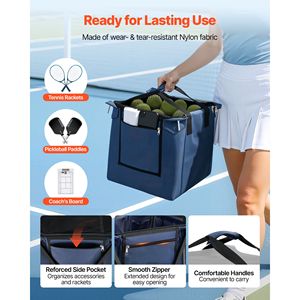 Carrello Pieghevole 2-in-1 per Pickleball con Capacità di 150 Palline e Supporto Ruote - Product Image 3