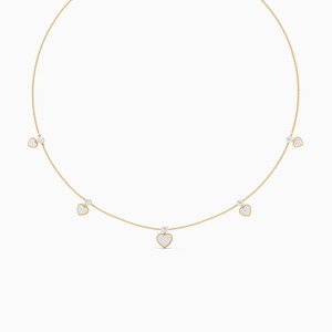 Cadena con colgante de corazón en tono rubor con diamantes de 0.57 quilates y piedras de 0.20 quilates en oro amarillo, blanco y rosa de 9 quilates. - Product Image 3